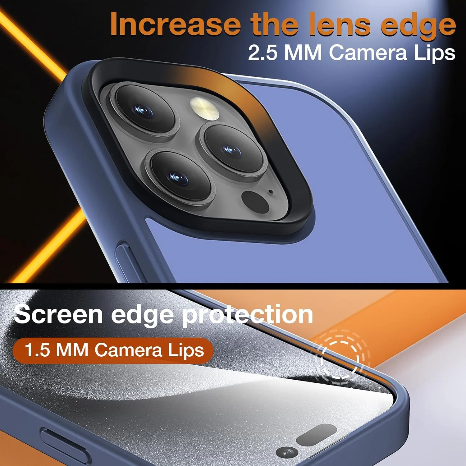 for iPhone 16 Pro Max Phone Case, Shockproof for iPhone 16 Pro Max Case, Military Grade Drop Protection, Protective Hard Back Slim Translucent Cover,Frosted Blue