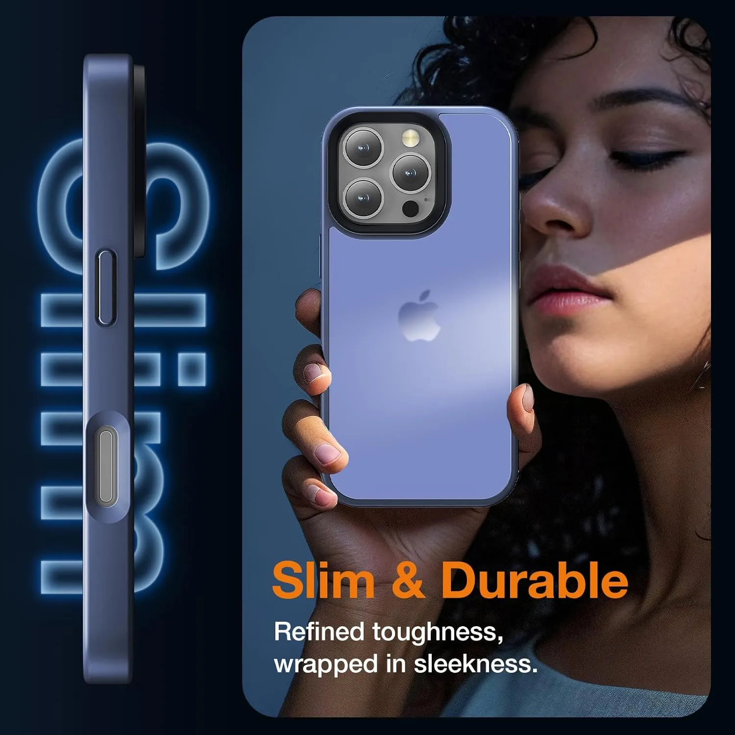for iPhone 16 Pro Max Phone Case, Shockproof for iPhone 16 Pro Max Case, Military Grade Drop Protection, Protective Hard Back Slim Translucent Cover,Frosted Blue