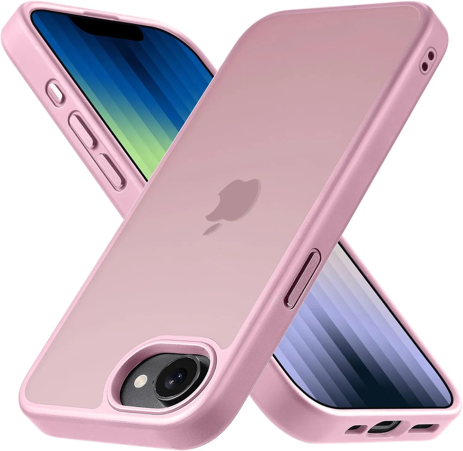 for iPhone 16E Phone Case, Shockproof for iPhone 16E Case, Military Grade Drop Protection, Protective Hard Back Slim Translucent Cove, Pink