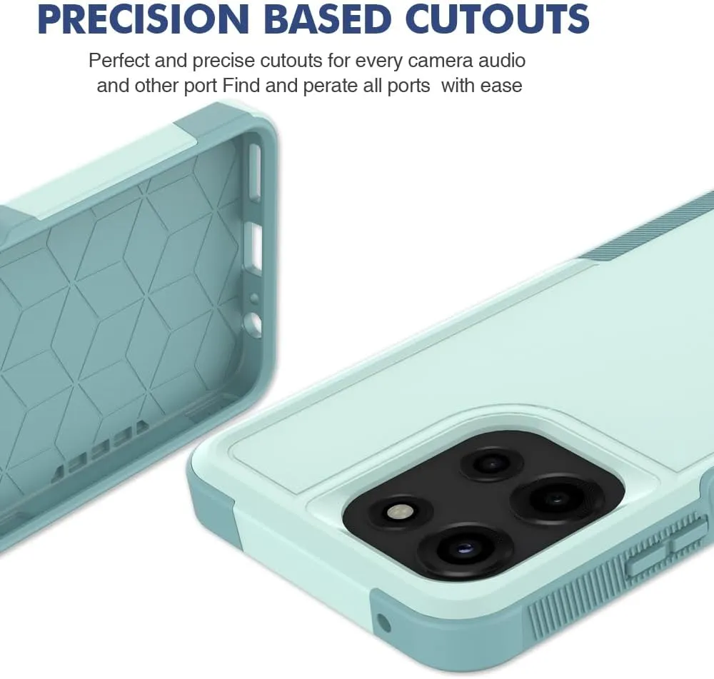 for Motorola Moto G 2025 Case: Dual Layer Protective Heavy Duty Cell Phone Cover Shockproof Rugged with HD Screen Protector - Military Protection Bumper Tough - Motorola Moto G 2025, Mint Green