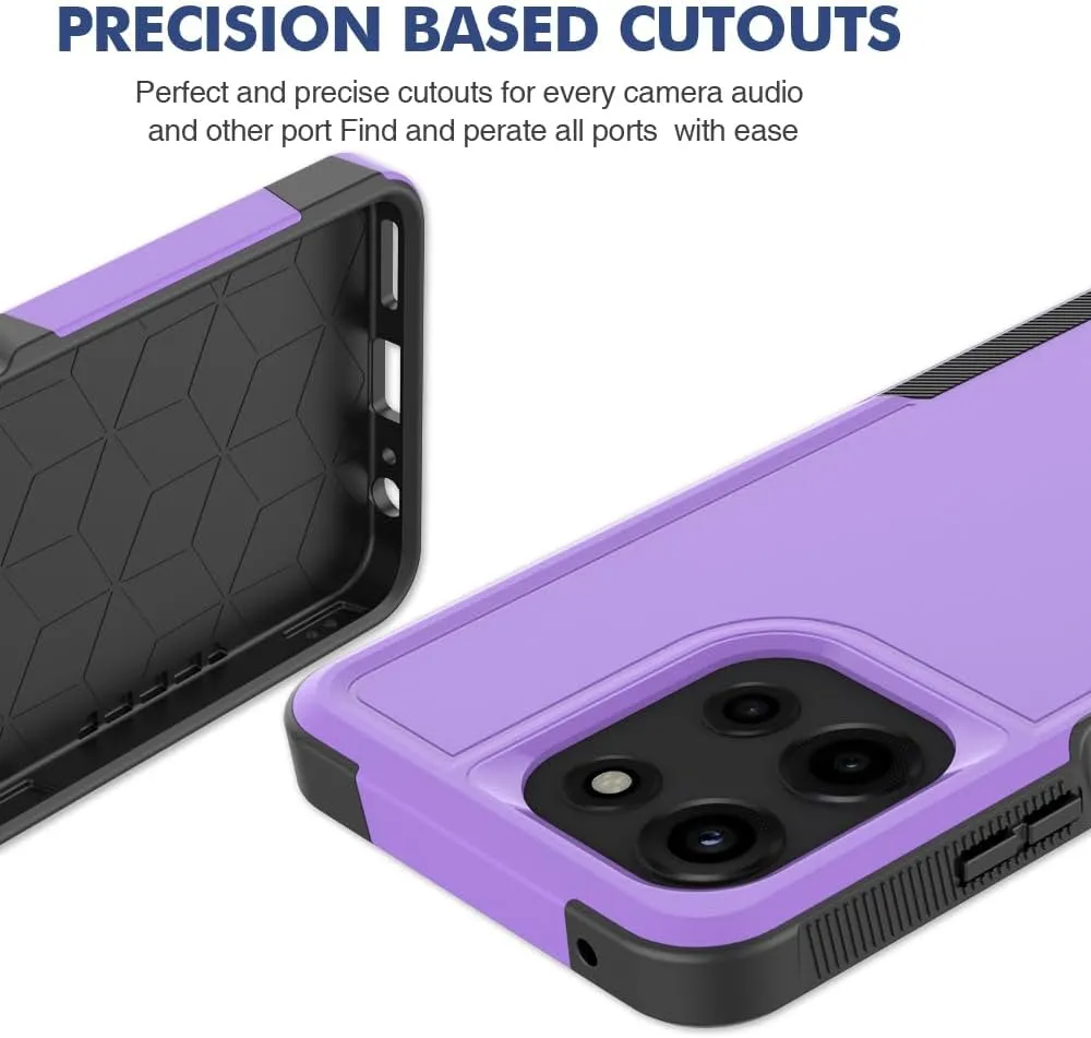 for Motorola Moto G 2025 Case: Dual Layer Protective Heavy Duty Cell Phone Cover Shockproof Rugged with HD Screen Protector - Military Protection Bumper Tough - Motorola Moto G 2025, Purple