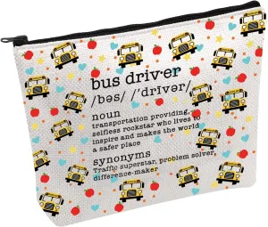 FOTAP Bus Driver Gift Bus Driver Definition Makeup Bag Bus Driver Appreciation Cosmetic Bag Sch-o-ol Bus Driver Gift Graduation Gift (BUS DRIVER noun)