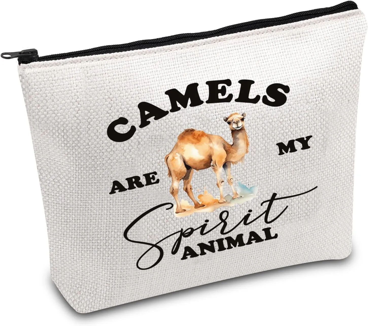 FOTAP Camels Gift Camel Lover Makeup Bag Camels Are My Spirit Animal Zipper Pouch Desert Animal Gift Desert Camels Quote Bag (CAMELS)