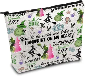FOTAP Elphaba & Galinda Musical Gift Theatre Nerd Gift The Musical Theater Fan Gift Elphaba and Galinda Makeup Bag (w-dancing 2)