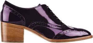 FOWT Women's Perforated Lace-Up Oxfords Almond Toe Mid Chunky Heel Brogues Casual Unisex Derby Saddle Shoes for Office Vacation Business US Size 4-16