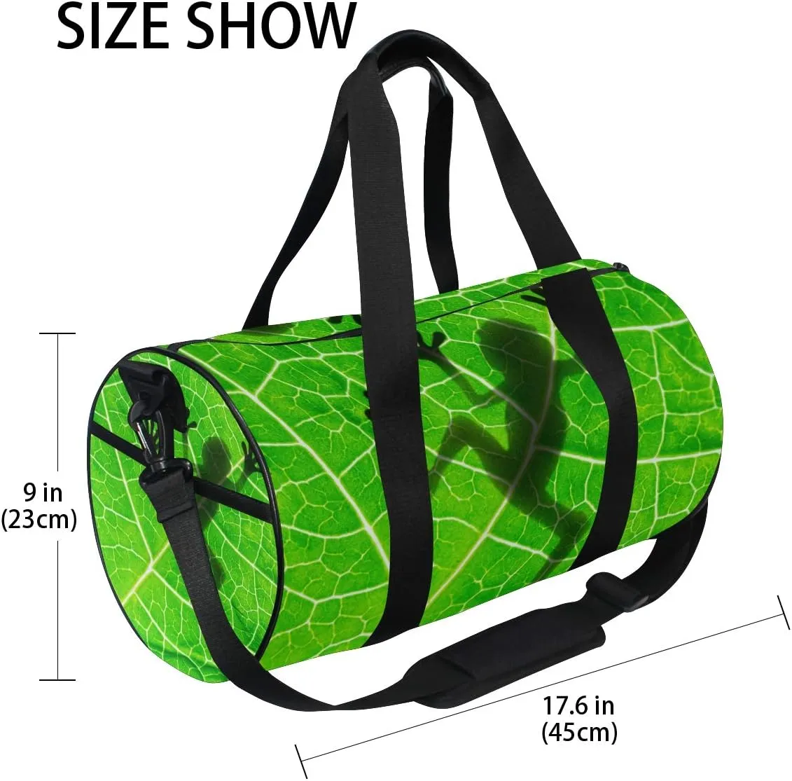 Frog Shadow Duffel Bag,Canvas Travel Bag for Gym Sports and Overnight