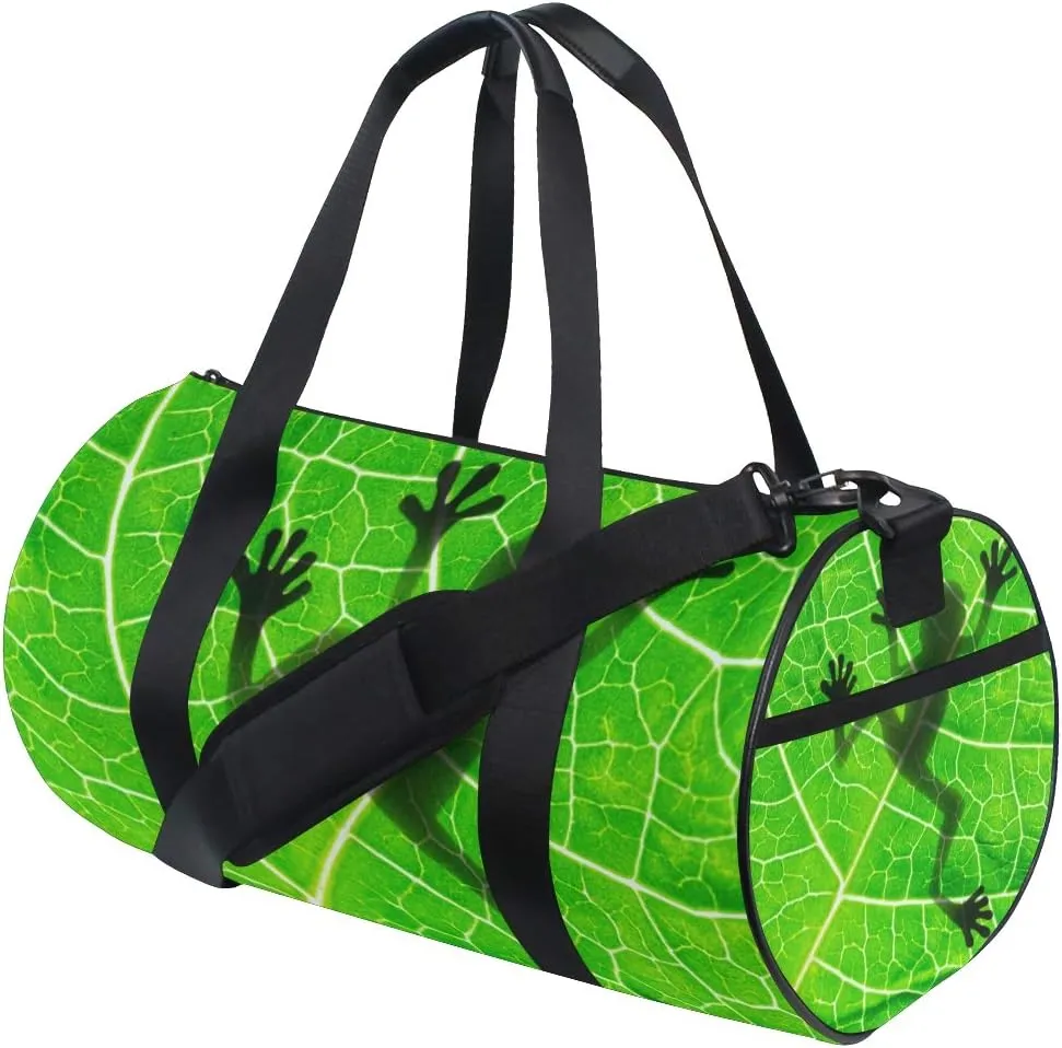Frog Shadow Duffel Bag,Canvas Travel Bag for Gym Sports and Overnight