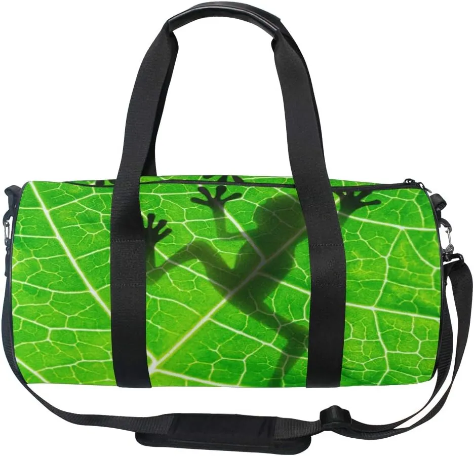 Frog Shadow Duffel Bag,Canvas Travel Bag for Gym Sports and Overnight