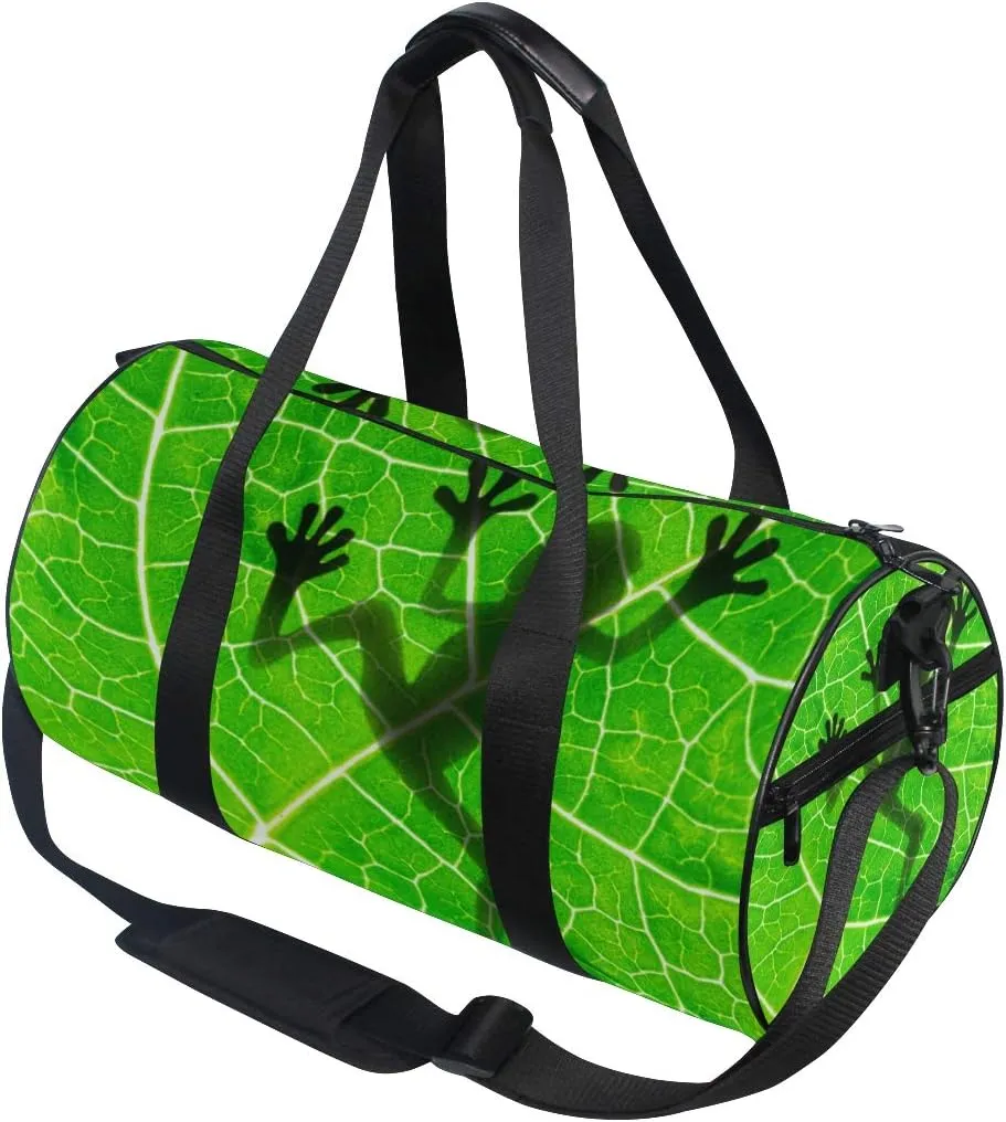 Frog Shadow Duffel Bag,Canvas Travel Bag for Gym Sports and Overnight