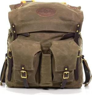 Frost River Isle Royale Mini Bushcraft Backpack - Durable Waxed Canvas Outdoor Hiking Pack, 18 Liter, Field Tan