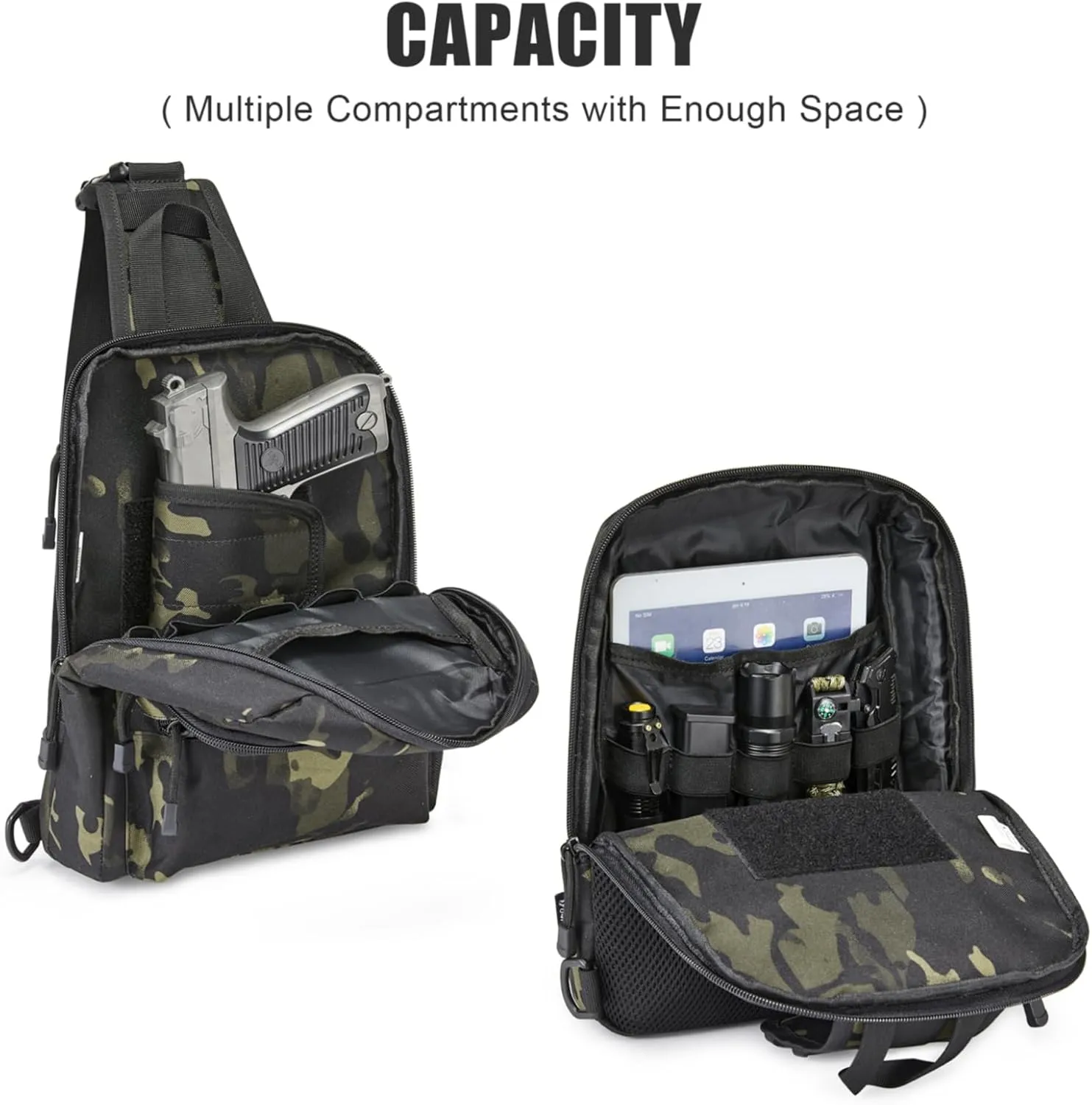 G4Free Tactical Sling Bag Backpack EDC Concealed Carry Bag Military Small Crossbody Shoulder Chest Pack