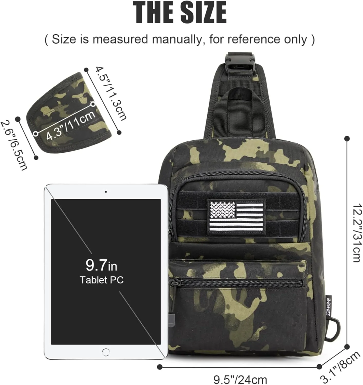 G4Free Tactical Sling Bag Backpack EDC Concealed Carry Bag Military Small Crossbody Shoulder Chest Pack
