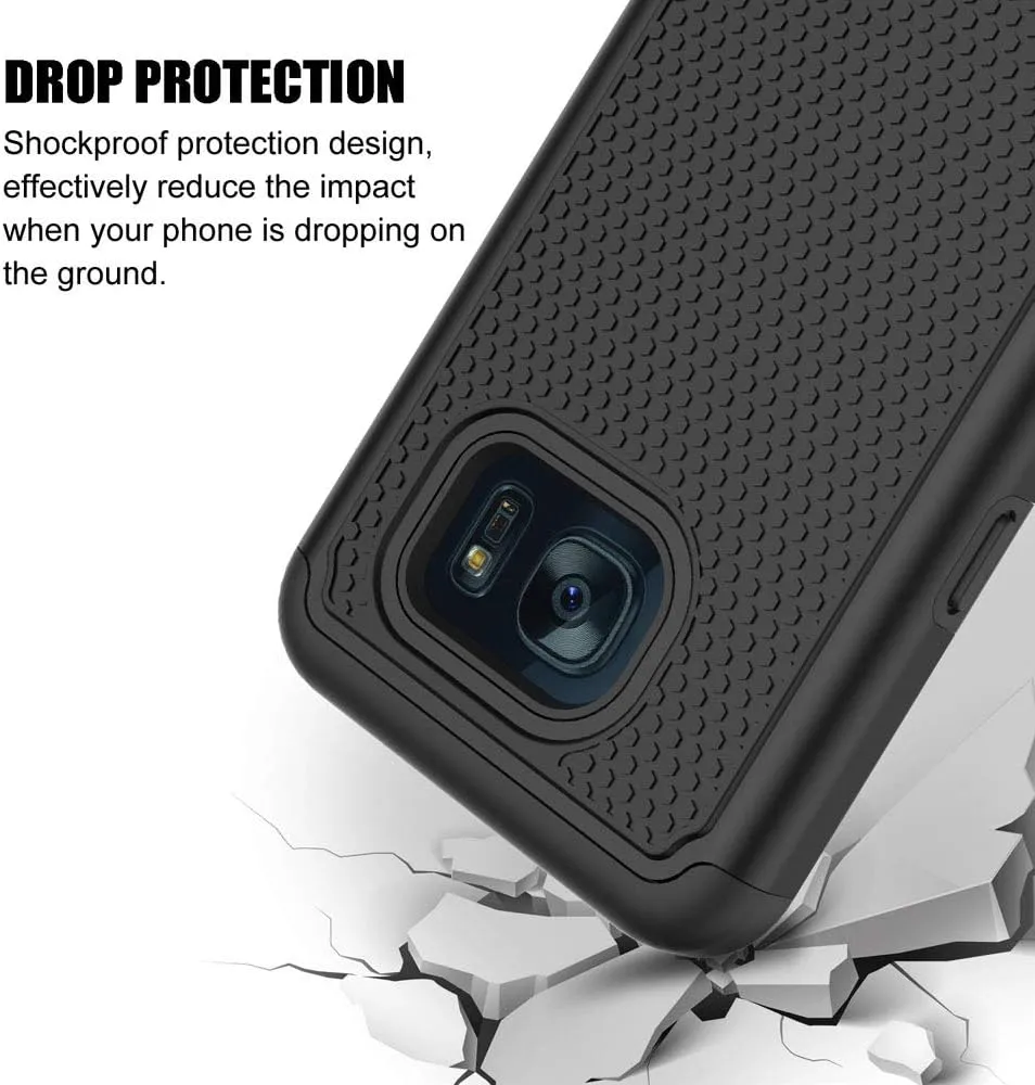 Galaxy S7 Case, SYONER [Shockproof] Defender Protective Phone Case Cover for Samsung Galaxy S7 (5.1", 2016) [Black]