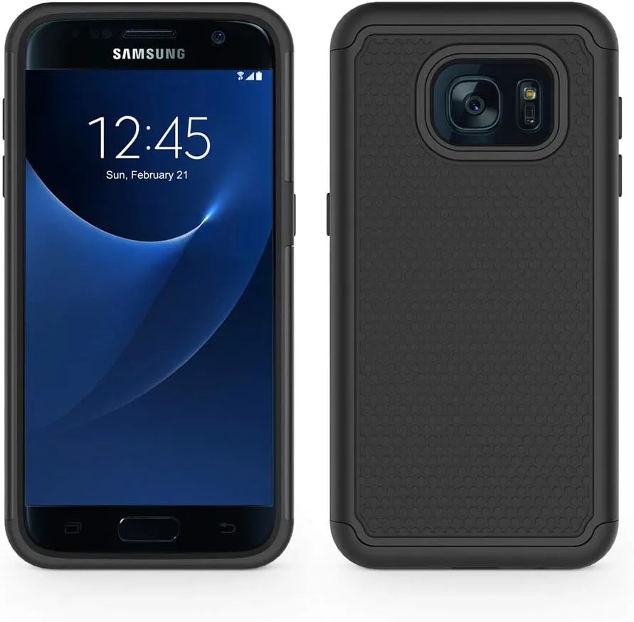 Galaxy S7 Case, SYONER [Shockproof] Defender Protective Phone Case Cover for Samsung Galaxy S7 (5.1", 2016) [Black]