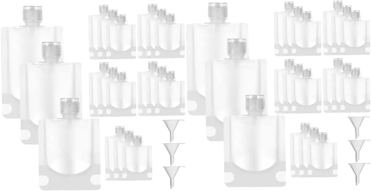 Gatuida 2sets Squeeze Travel Pouches Airtight Portable Cosmetic Containers for Business Home 18pcs*2