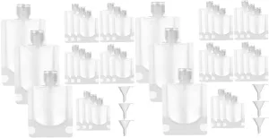 Gatuida 2sets Squeeze Travel Pouches Airtight Portable Cosmetic Containers for Business Home 18pcs*2