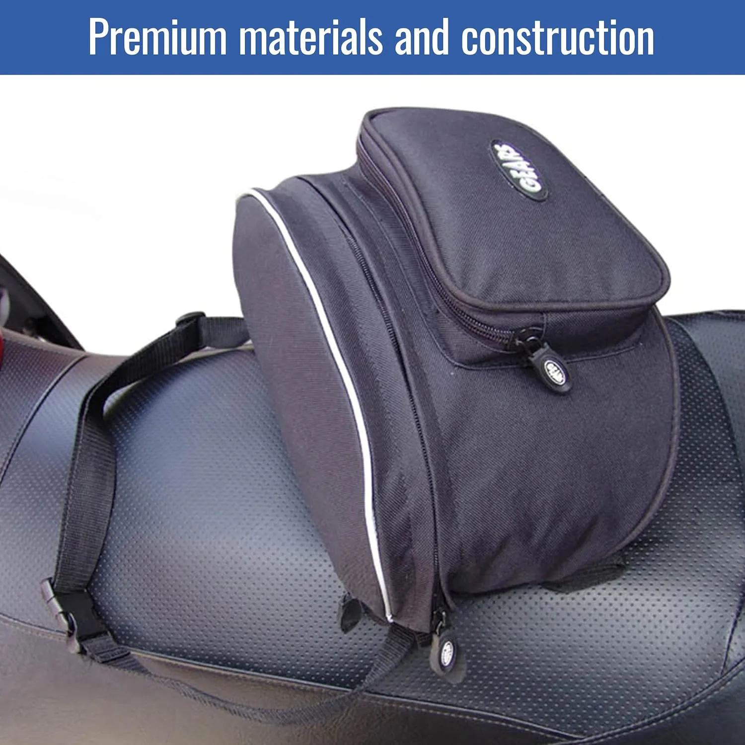 GEARS Large Handlebar Bag for Snowmobile, Sled, ATV - Fanny Pack Storage Pouch for Everyday Carry - Water-resistant Holder for Cell Phone, Camera, Paperwork, Gloves, Maps, Snacks etc.