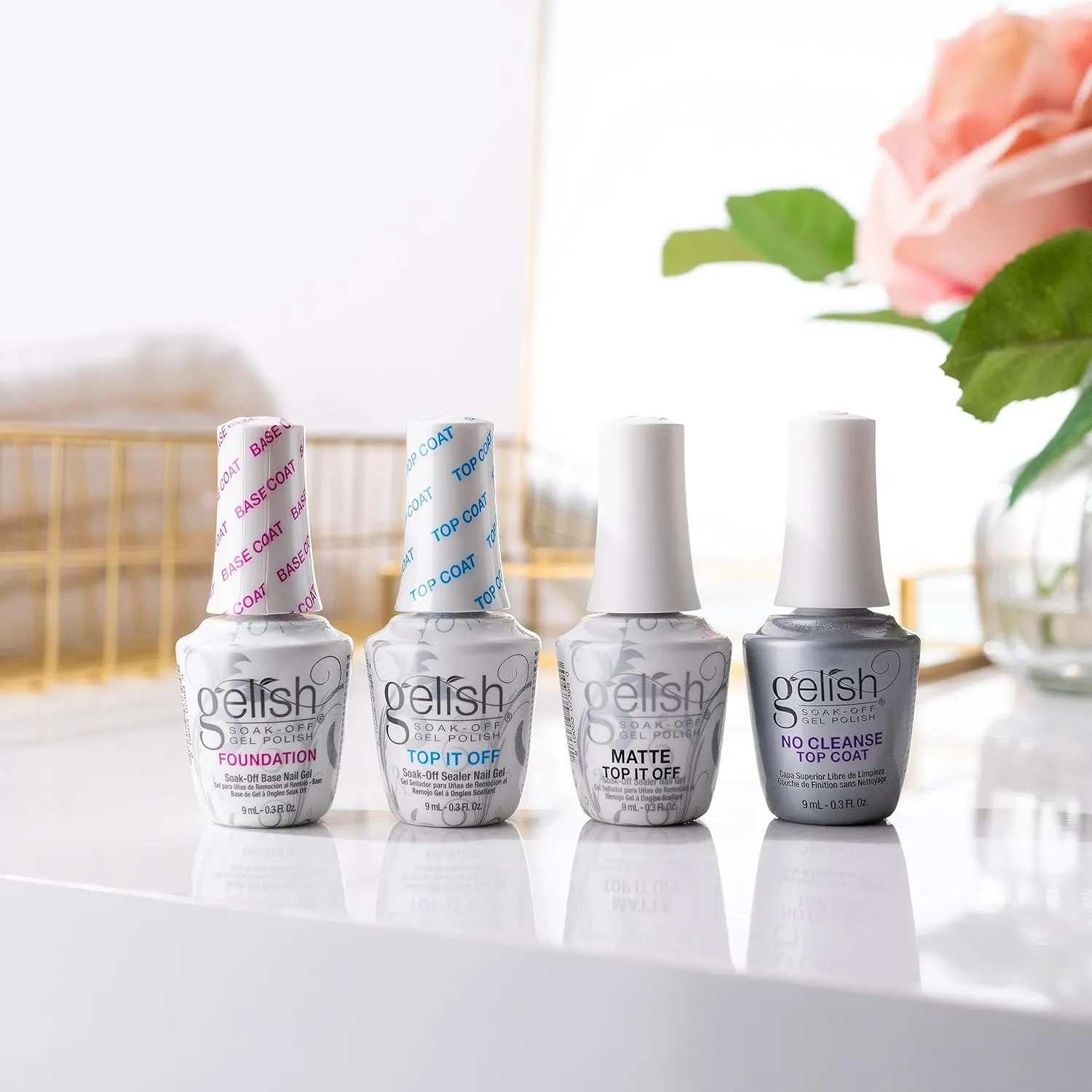 Gelish MINI 9mL Essentials Value Pack – LED/UV Cure, Long-Lasting, Chip-Resistant, Professional Gel Nail Kit for Manicures (All The Best Mini Essentials)