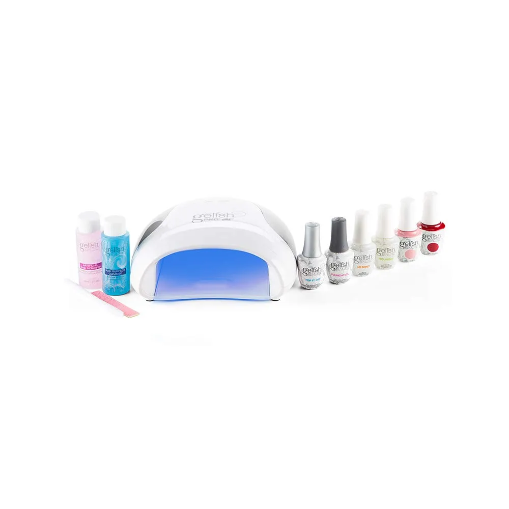 Gelish Pro Kit with Pro LED Light - Complete Manicure Set, UV/LED Nail Lamp, Gel Polishes, Essentials, Remover for Professional DIY Gel Nails At Home.