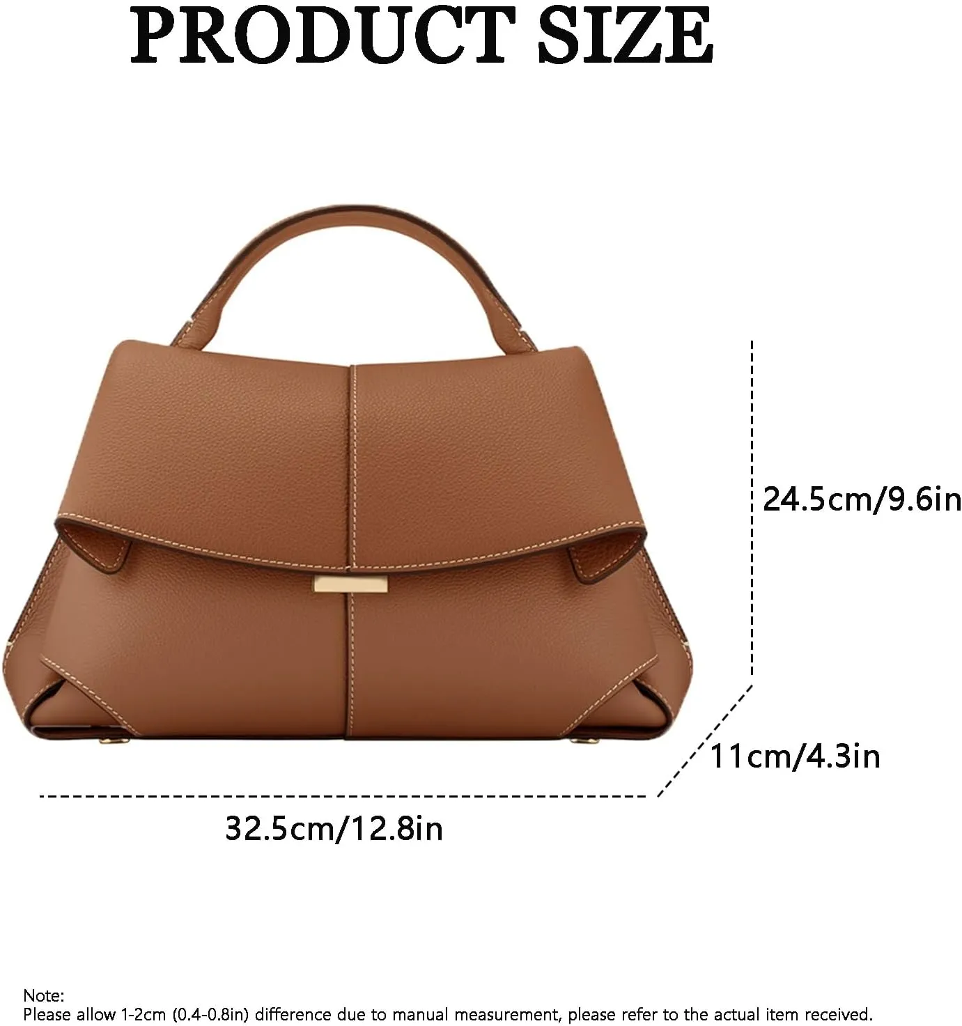 Genuine Leather Handbag for Women, Top Handle Bag, Designer Shoulder Bag Crossbody, Fashion Hobo with Adjustable Strap.