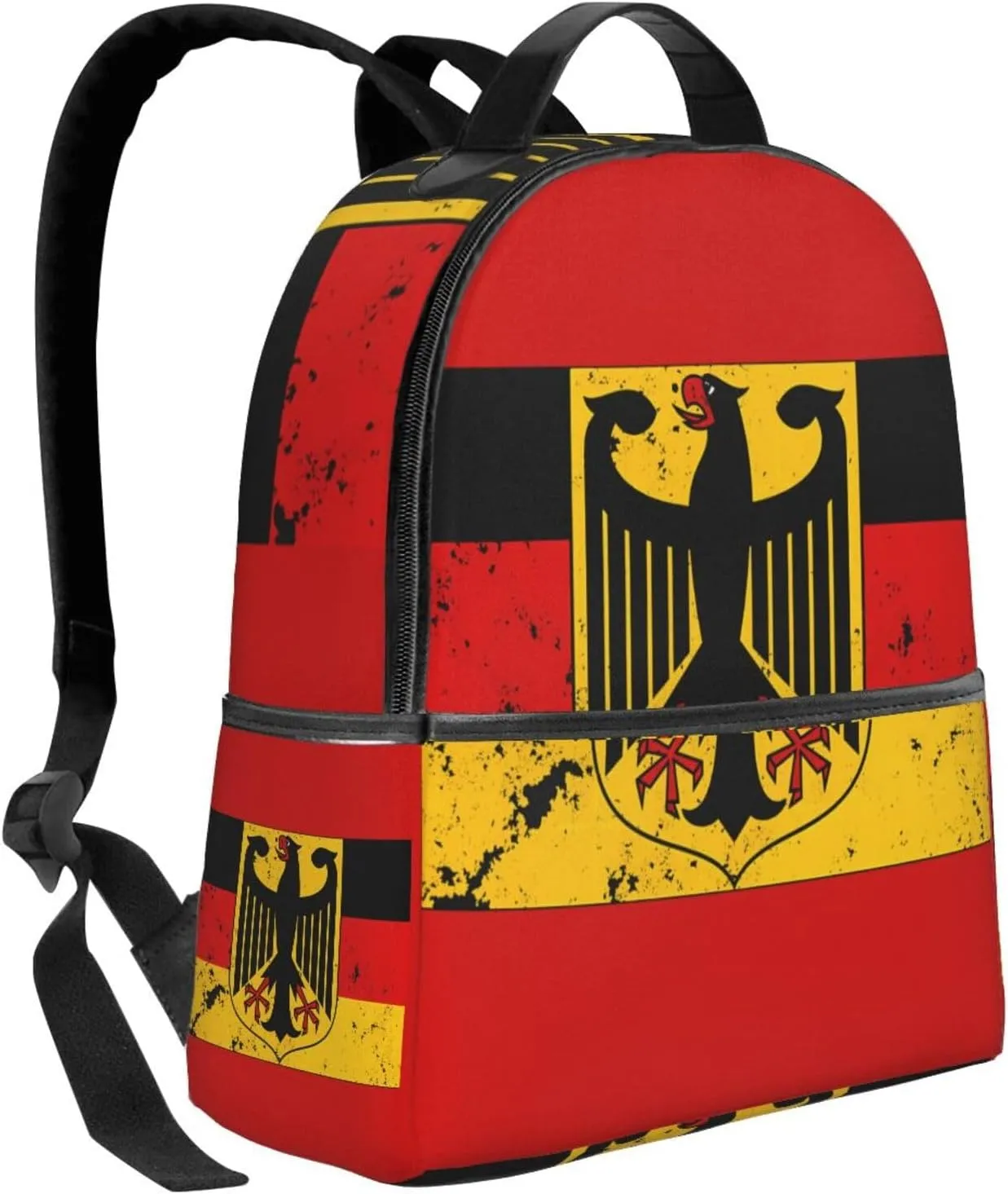 Germany Coat of Arms German Flag Casual Backpacks Laptop Backpack Carry-on Daypack Sports Travel Rucksack Lightweight Working Bag for Outdoor Hiking Cycling Walking