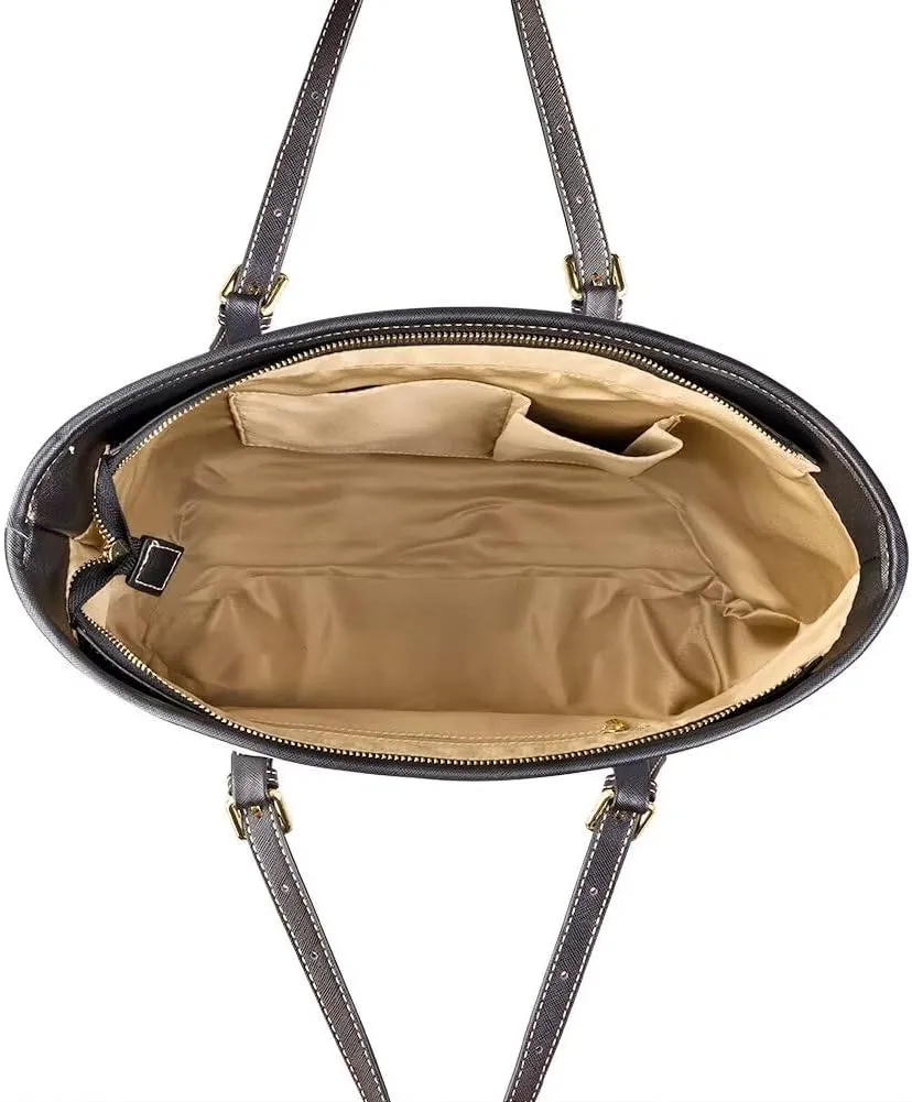 GIFTPUZZ Tote Bag for Women Christmas Tote Bag for Women Shoulder Tote Bag Leather Tote Handbag with Zipper Waterproof