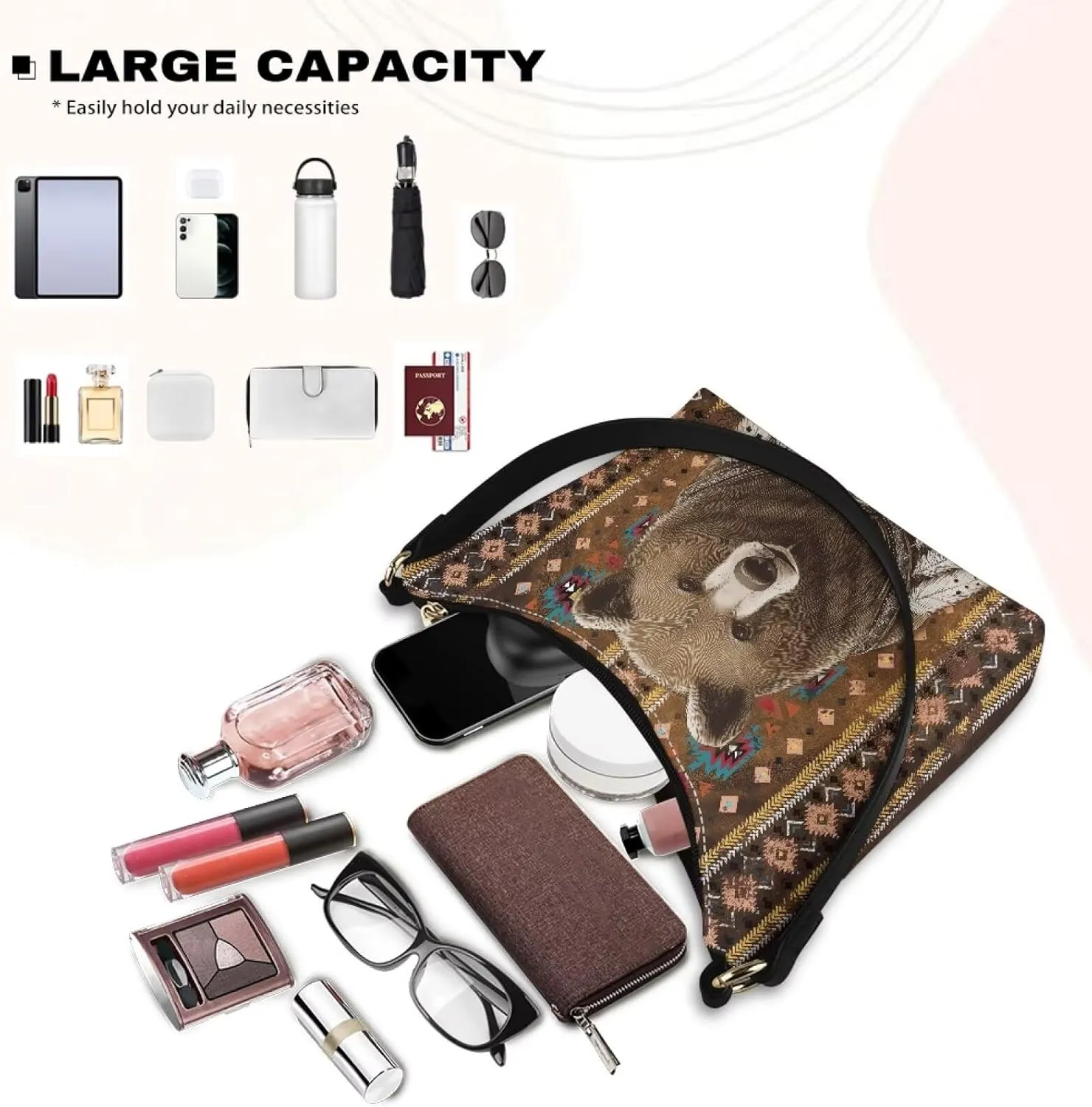 GIFTPUZZ Women Underarm Shoulder Bag Trendy Leather Purse with Top Handle Internal Pocket and Zipper Closure Waterproof