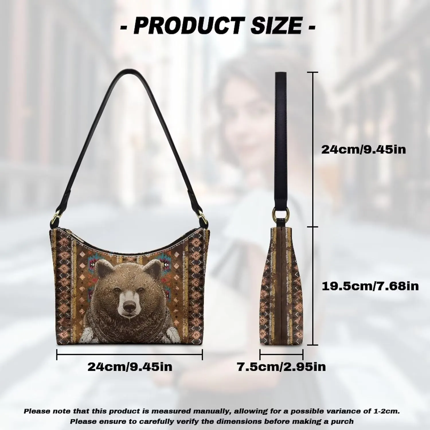 GIFTPUZZ Women Underarm Shoulder Bag Trendy Leather Purse with Top Handle Internal Pocket and Zipper Closure Waterproof