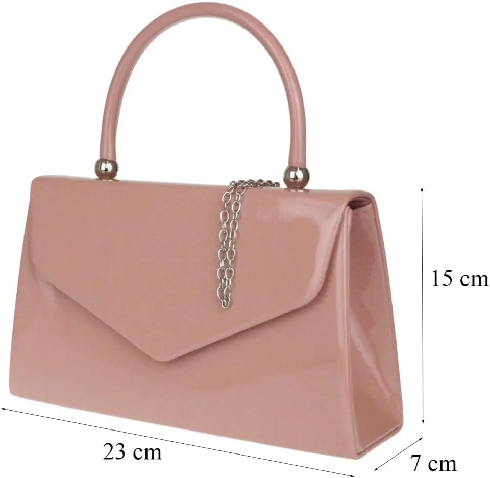 Girly HandBags Patent Clutch Bag Handbag Small Hard Case Ladies