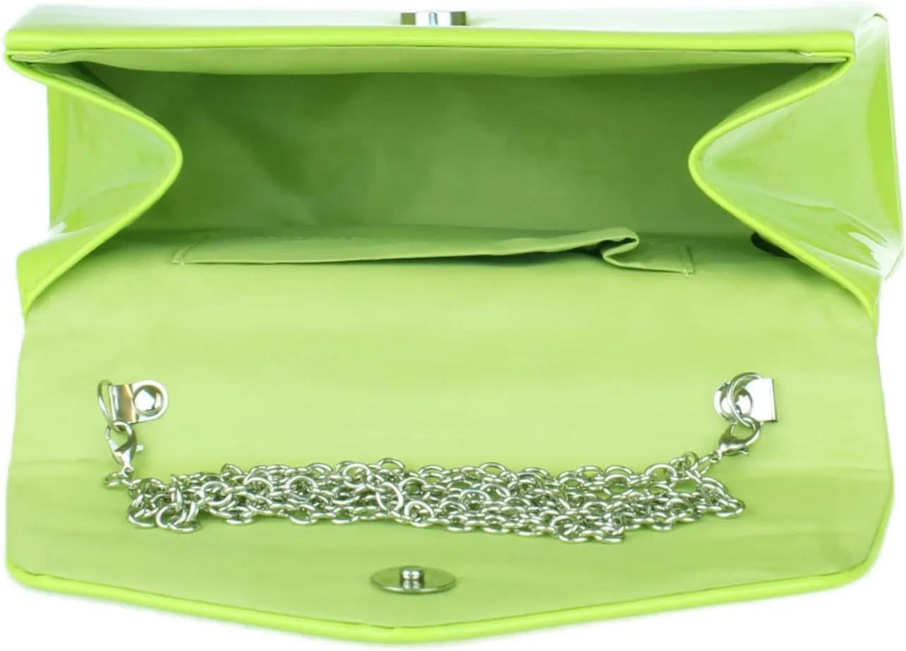 Girly HandBags Patent Clutch Bag Handbag Small Hard Case Ladies