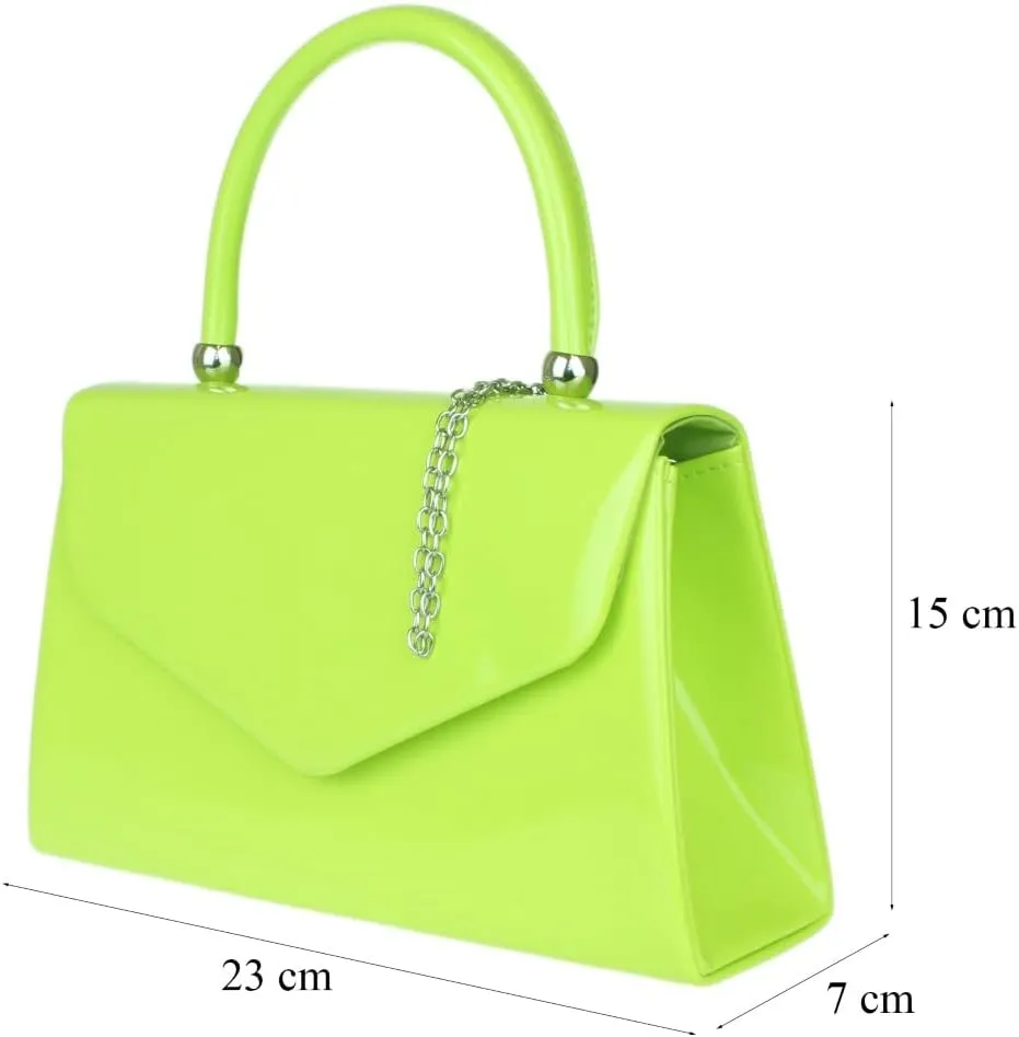 Girly HandBags Patent Clutch Bag Handbag Small Hard Case Ladies