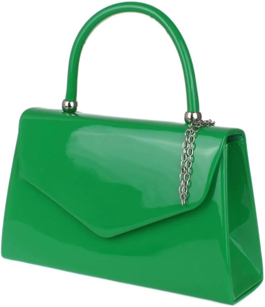 Girly HandBags Patent Clutch Bag Handbag Small Hard Case Ladies