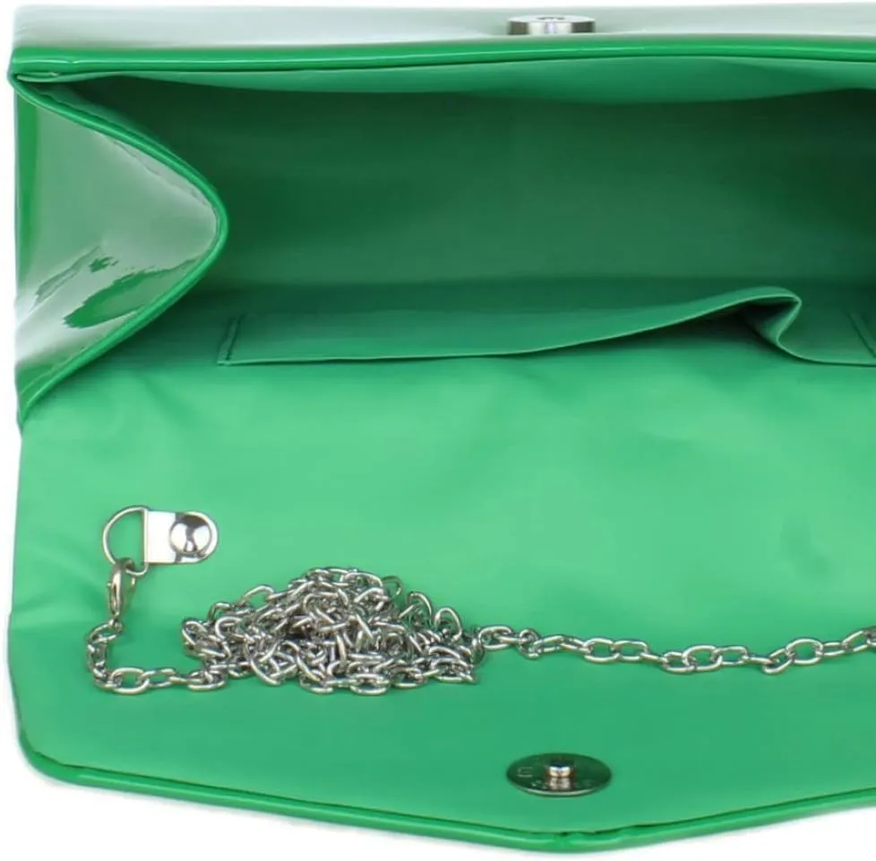 Girly HandBags Patent Clutch Bag Handbag Small Hard Case Ladies