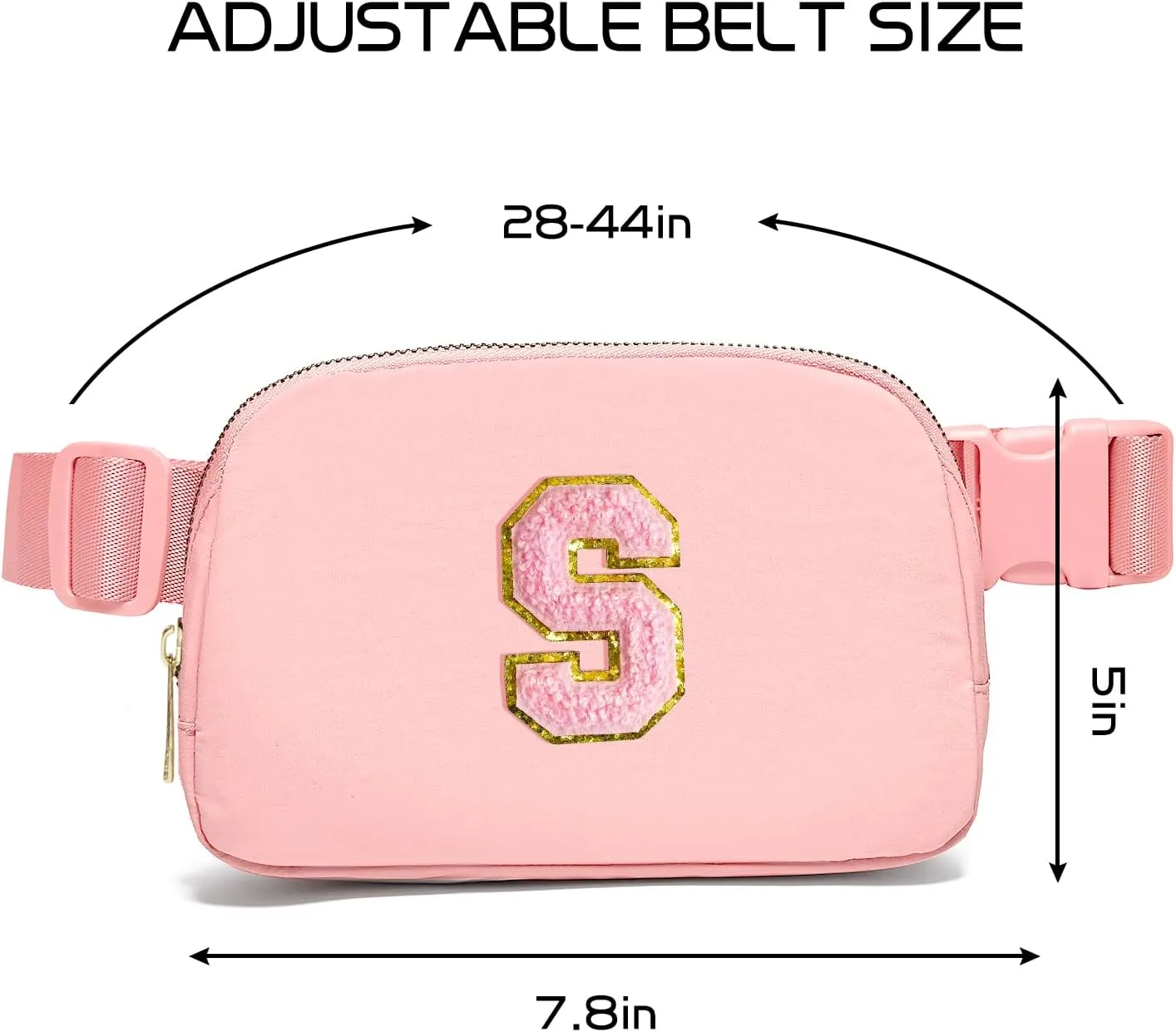 Gitus Customizable Gifts for Girls Age 6-8 8-10 Belt Bag Fanny Pack with Initial for Girls Birthday Gifts for Teenager Girls Teen Girl Gifts Trendy Stuff （Light Pink-S）