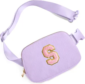 Gitus Girls Birthday Gifts - Initial Fanny Pack Belt Bag for Teen Girls - Trendy Personalized Preppy Stuff (Lavender-S)