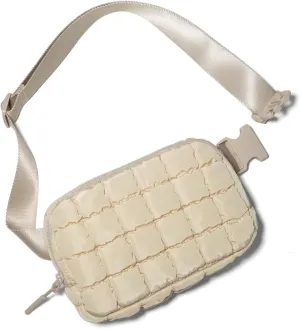 Gitus Trending Gifts for Women Puffer Crossbody Bags for Women Belt Bag Fanny Pack with Adjustable Straps Lightweight Quilted Puffy Bag Woman Gifts (Beige)