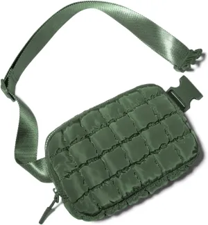 Gitus Trending Gifts for Women Puffer Crossbody Bags for Women Belt Bag Fanny Pack with Adjustable Straps Lightweight Quilted Puffy Bag Woman Gifts (Green)