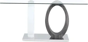 Global Furniture USA White/Grey Dual Oval Base Dining Table