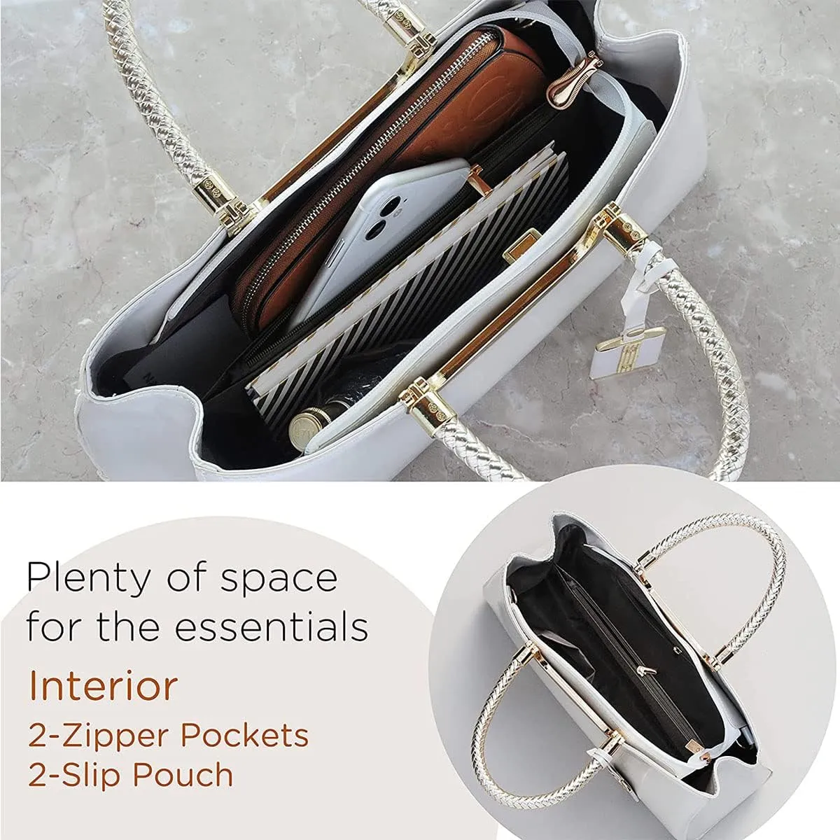 Glossy Women Handbag Faux Patent Leather Top-Handle Bag Structured Shoulder Bag Tote Evening Purse Party Satchel