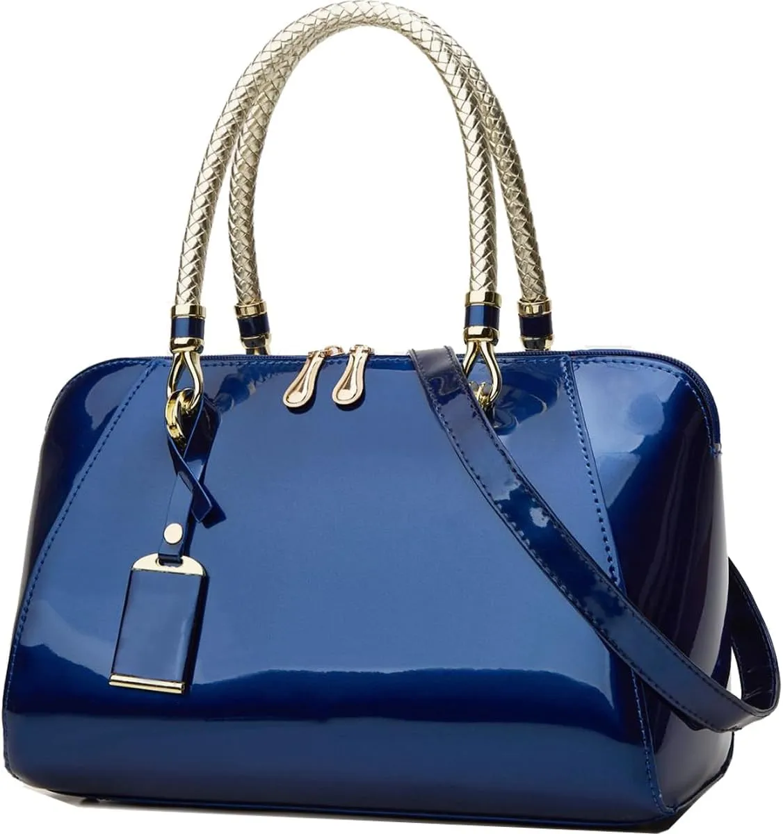 Glossy Women Handbag Patent Leather Large Size Top-Handle Bag Shiny Shoulder Bag Tote Evening Purse Party Satchel
