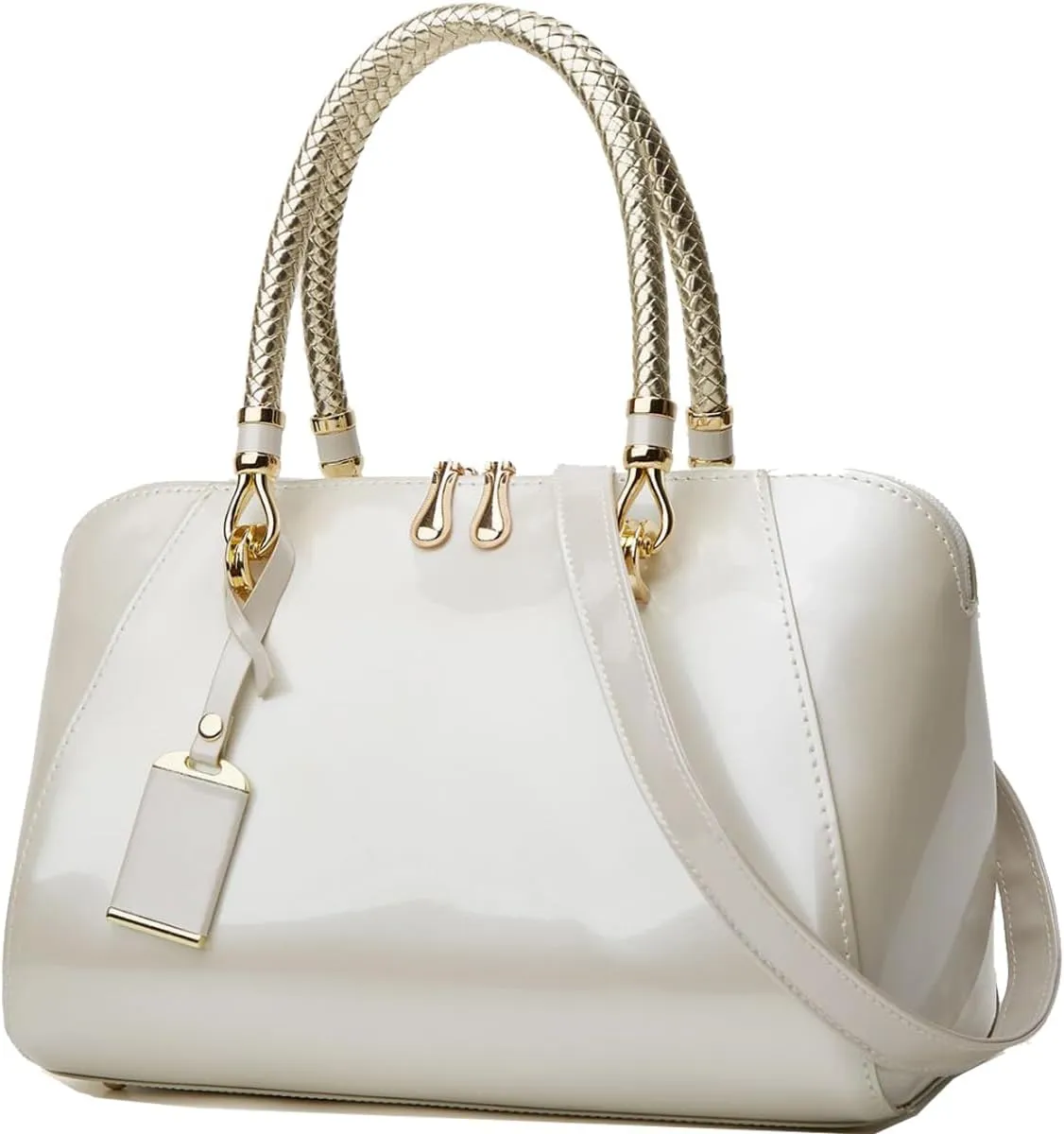 Glossy Women Handbag Patent Leather Large Size Top-Handle Bag Shiny Shoulder Bag Tote Evening Purse Party Satchel