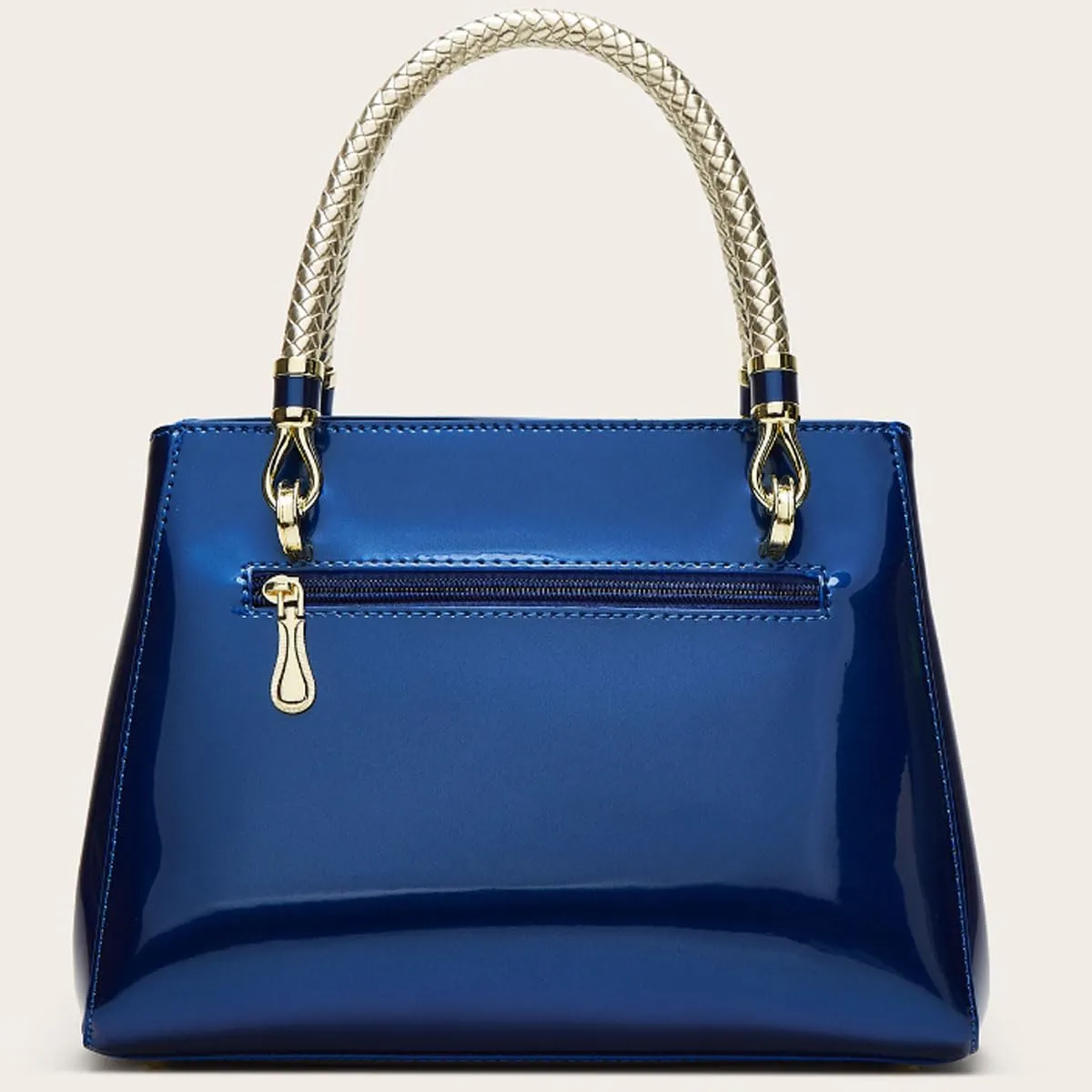 Glossy Women Handbag Shiny Patent Leather Top-Handle Bag Medium Shoulder Bag Tote Evening Purse Party Satchel