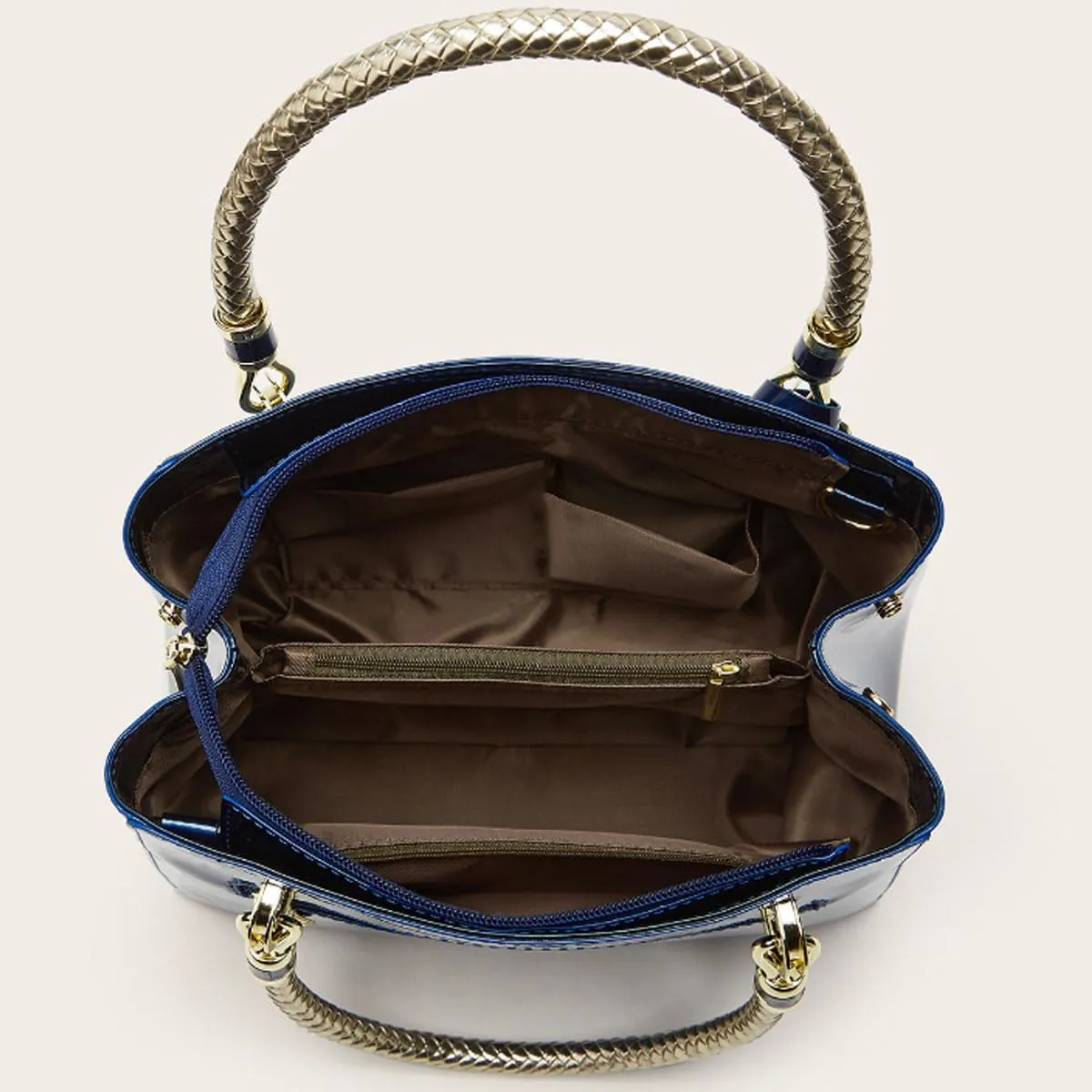 Glossy Women Handbag Shiny Patent Leather Top-Handle Bag Medium Shoulder Bag Tote Evening Purse Party Satchel