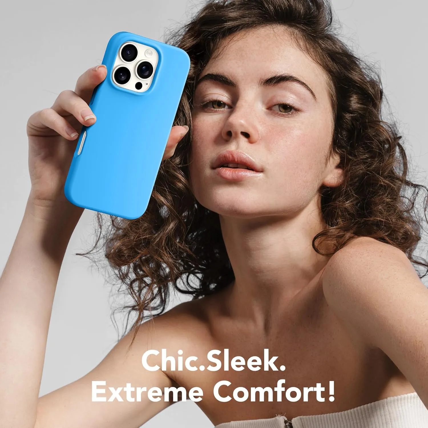 GONEZ Magnetic for iPhone 16 Pro Case, Compatible with MagSafe, [Screen Protector   Camera Lens Protector], Silicone Shockproof Anti-Scratch Protective Phone Case 6.3 inch, Wave Blue