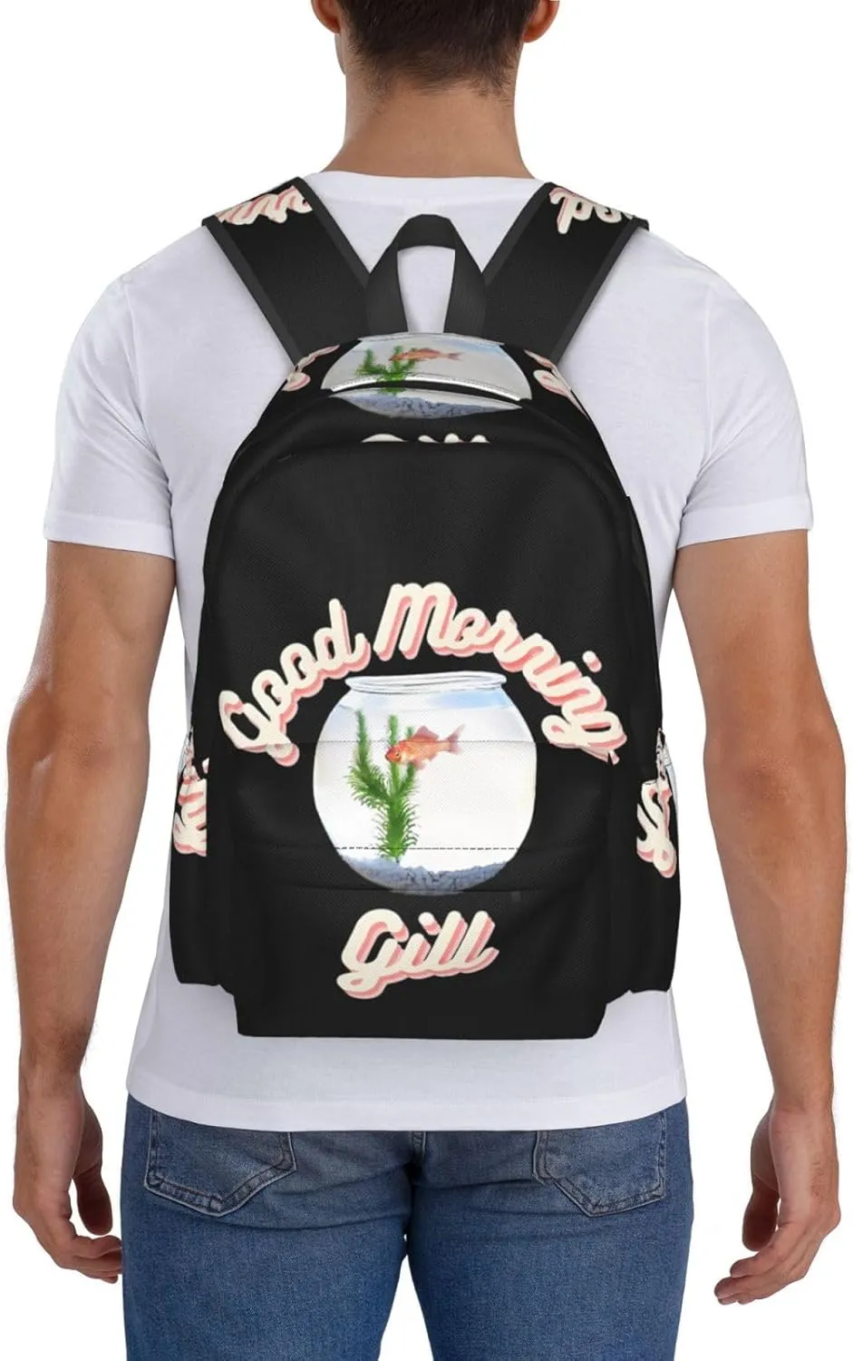 Good Morning Gill Laptop Backpack Shoulder Bag Laptop Pack Travel Backpacks Commuter Back Pack Casual Daypack Bags With Side Pockets