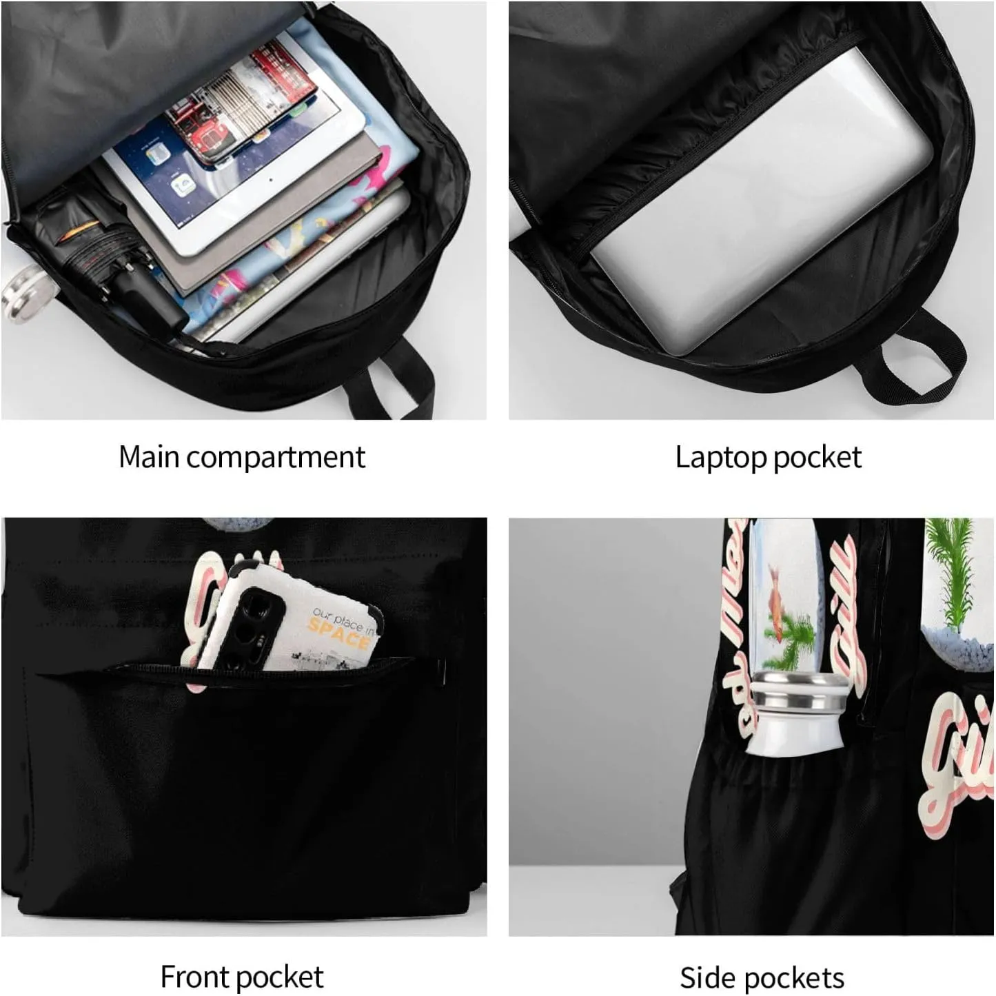 Good Morning Gill Laptop Backpack Shoulder Bag Laptop Pack Travel Backpacks Commuter Back Pack Casual Daypack Bags With Side Pockets