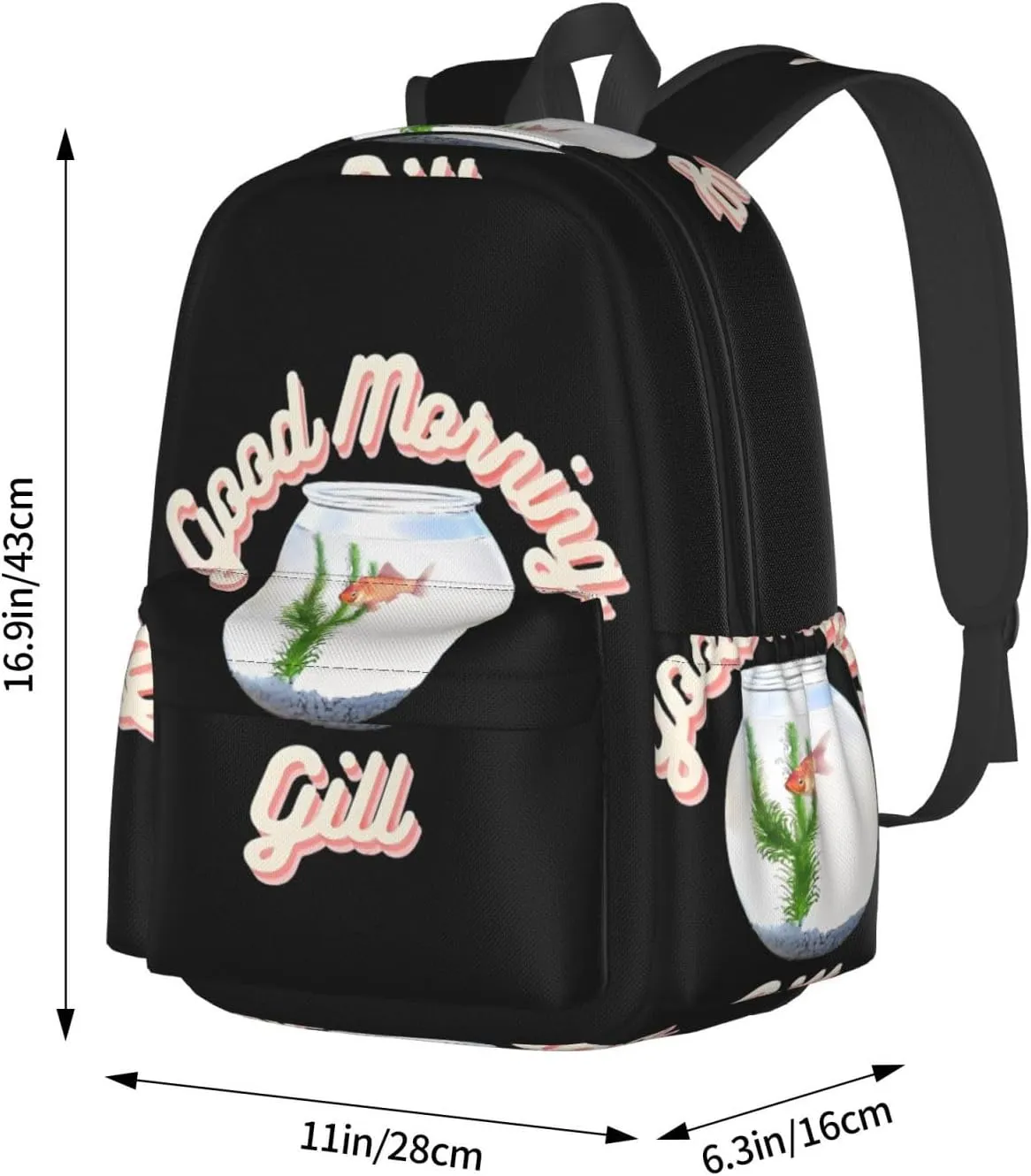 Good Morning Gill Laptop Backpack Shoulder Bag Laptop Pack Travel Backpacks Commuter Back Pack Casual Daypack Bags With Side Pockets