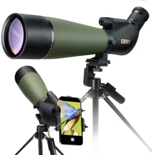 GOSKY 20-60x80 HD Spotting Scope with Tripod, Carrying Bag - BAK4 Angled Scope for Target Shooting Hunting Bird Watching Wildlife Scenery (with Smartphone Adapter SLR Mount Compatible with Nikon)