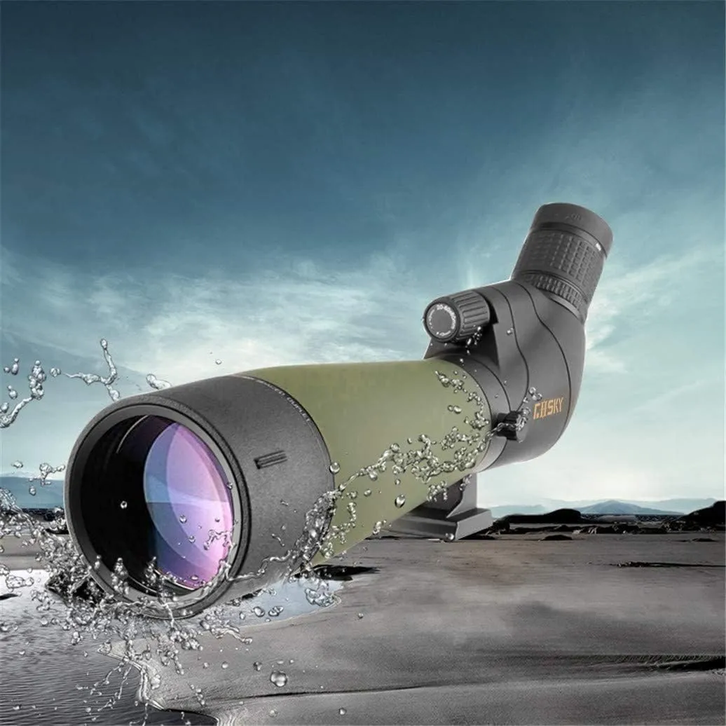 GOSKY 20-60x80 HD Spotting Scope with Tripod, Carrying Bag - BAK4 Angled Scope for Target Shooting Hunting Bird Watching Wildlife Scenery (with Smartphone Adapter SLR Mount Compatible with Nikon)