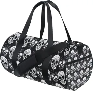 Gothic Skull Duffel Bag,Canvas Travel Bag for Gym Sports and Overnight